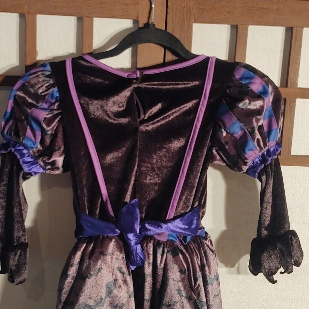 Spooktacular Creations Purple and Black Witch Dress with Puffed Sleeves Sz S